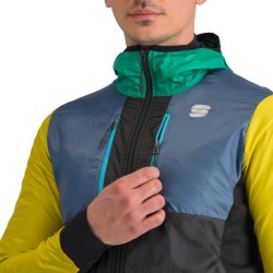Vintersport jakke Sportful Cardio Tech Wind Jacket 2024 svart / grønn / gul